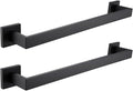 LANC 2 Pack 16-Inch Bathroom Towel Bars, Total-18" Bathroom Square Towel Racks Kitchen Hand Towel Holders SUS304 Stainless Steel Wall Mount Towel Hanger Towel Rods, Matte Black A8804-4MB