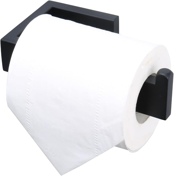 TocTen Toilet Paper Holder-Bathroom Tissue Holder Fit Big Roll Paper, Toilet Paper Roll Holder Wall Mounted Made of Thicken 304 Stainless Steel, Suitable for Bathroom, Kitchen, Office (5.9 in, Black)