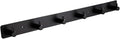 Adhesive Bathroom Black Hook Rail, 6 Matte Black Wall Key Hooks Rack Hanger Towel Robe Stick Door Hooks for Bathroom Toilet Entryway Hallway Kitchen Wall Mounted