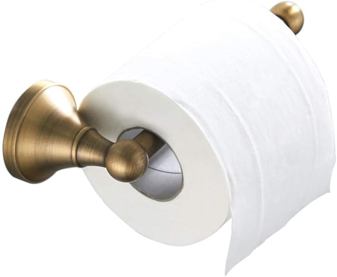 Flybath Toilet Paper Holder Without Cover Antique Brass Bathroom Tissue Roll Bar Wall Mounted, 20 cm / 7.87 inches, Brushed Bronze