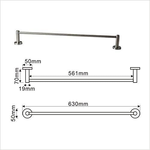 Premium Modern Single Towel Bar Rack w/Round Base (24 Inches)- Brushed Finish, Made from Stainless Steel, Water and Rust Proof, Wall Mounted, Easy to Install