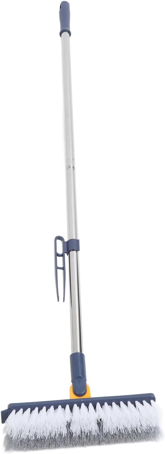Fydun 2 in 1 Long Handle Floor Brush Scrubber Rotating Grout Brush with Stiff for Effective Bathroom and Kitchen (Dark Blue)