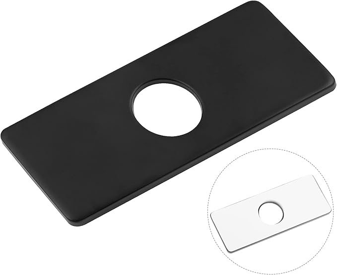 Litoexpe 6 Inch Sink Hole Cover Deck Plate for Bathroom or Kitchen Faucet 1-3 Hole, Matte Black Stainless Steel Sink Hole Escutcheon Plate