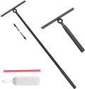 Shower Squeegee for Glass Doors, Window Squeegee for Home,Squeegee with Telescopic Extension Pole,Professional Window Cleaning Tool, Black, for Mirror, Glass, Ceramic Tile