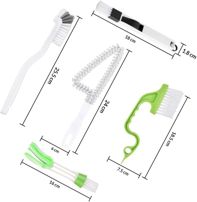 Groove Cleaning Brush and Door Track Brush 5pcs Set Deep Household Cleaning Tool for Tile Grout and Sink Multi-use Kitchen and Bathroom
