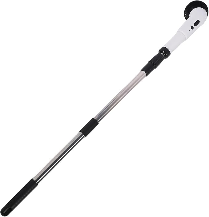 Dioche Electric Cleaning Brush Cordless Scrubber with Adjustable Speed 9 Replaceable Brush Heads Long Handle for Bathroom Kitchen White