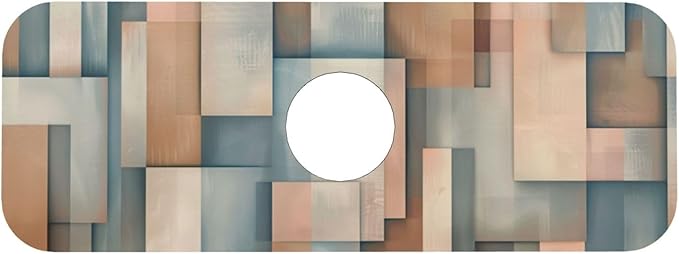 Faucet Draining Mat For Kitchen Sink, Geometric Shapes Brown Beige Diatom Mud Absorbent Drain Pad For Bathroom Kitchen Sink Splash Guard Drying Mat