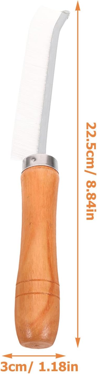 Generic 2pcs Hard Bristle Crevice Cleaning Brush with Ergonomic Wooden Handle for Bathroom Kitchen Tile Grout Stovetop Grooves and Tight Spaces Household Cleaning Tool