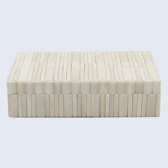 Handicrafts Home Decorative Storage Box 10x6 – Remote Organizer Box with Lid, Modern Decorative Keepsake Box, Boho Shelf Décor, Memory Box for Photos or Letters, Decorative Box for Table Décor