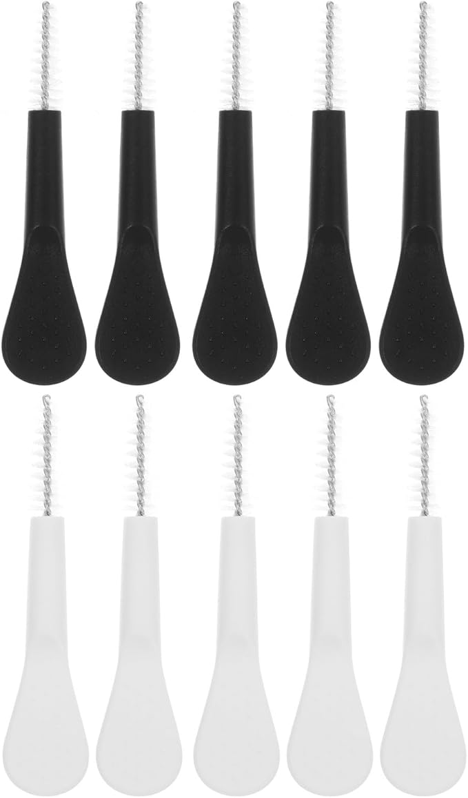 Zerodeko 10pcs Gap Cleaning Brush Set, Mini Crevice Scrub Brushes for Tight Spaces, Handheld Multi-Purpose Grout and Charging Port Cleaner, Black White for Kitchen Bathroom Window Cleaning
