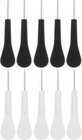 Zerodeko 10pcs Gap Cleaning Brush Set, Mini Crevice Scrub Brushes for Tight Spaces, Handheld Multi-Purpose Grout and Charging Port Cleaner, Black White for Kitchen Bathroom Window Cleaning