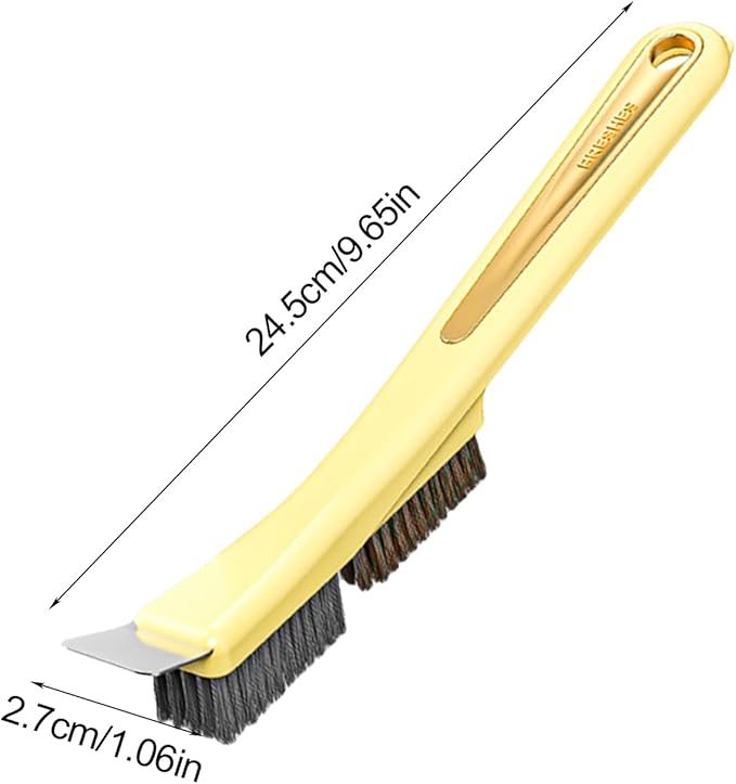 Kitchen Stove Top Brush - Steel Wire Scrubber with Built In Scraper | Heavy Duty Cleaning Gadget for Home Use, Dirt Removal Tool for Tile, Sink Drains, Stove Tops, Grout, Bathroom Corners, Household S