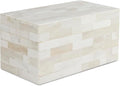 Handicrafts Home Decorative Storage Box with Lid– 10x5x5” Modern Home Decor Organizer, Memory Box & Jewelry Storage- Decorative Boxes for Living Room & Shelf Decor- Classic Plain- White