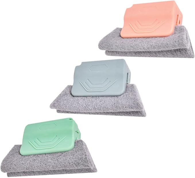 3pcs Window Groove Cleaning Brush Kit Hard Bristles for Sliding Door Tracks and Small Crevices, Household Cleaning Tool for Kitchen, Bathroom, and Window Track Maintenance (Green,