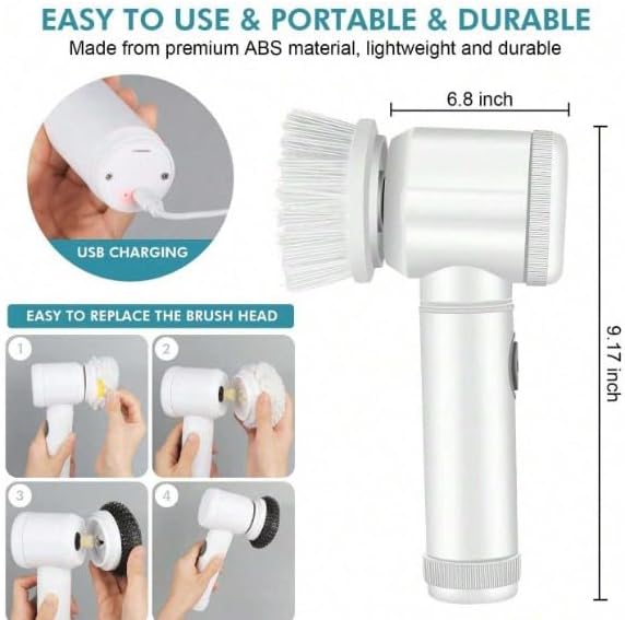 Electric Kitchen Cleaning Brush, Powered Scrubber for Kitchen, Multipurpose Cleaning Tool