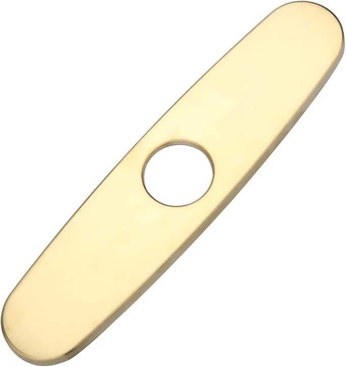 Faucet Deck Plate Brushed Gold 10 Inch for Bathroom or Kitchen Sink Faucet, Single Hole Faucet Hole Cover,Faucet Sink Escutcheon Plate Stainless Steel