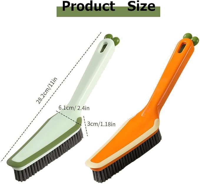 Hard Bristle Detachable Cleaning Brush, 4 in 1Household Cleaning Brush, Crevice Cleaning Brush, Multifunctional Gap Cleaning Scrub Brush Cleaning Tools for Kitchen, Bathroom, Window (2, Green)
