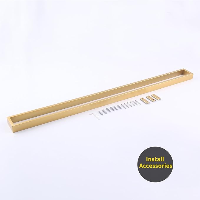 GERZWY Gold 36-Inch Bathroom Towel Bar Stainless Steel Bath Towel Bar Modern Style Wall Mount HG17703-BE