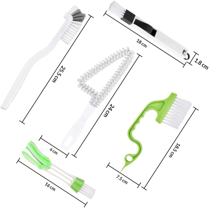 5pcs Household Crevice Cleaner Brush Set with Stiff Bristles for Door Window Tracks, Tile Grout, and Sink Deep Cleaning, Practical Kitchen Cleaning Tools for Home Use