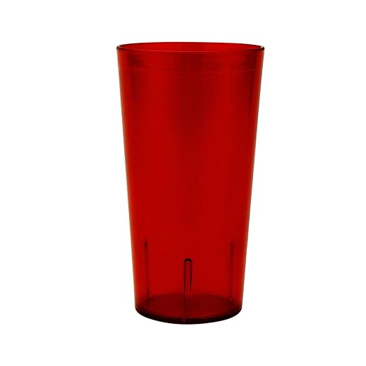 G.E.T. 6632-1-R Heavy-Duty Plastic Restaurant Tumblers, 32 Ounce, Red (Set of 12)