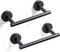 HITSLAM Toilet Paper Holder Wall Mount Matte Black, Double Post Pivoting Toilet Paper Roll Holder, SS304 Stainless Steel Bathroom Toilet Tissue Holder, 2 Pack