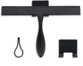 FY&XZH Never Rust Silicone Shower Squeegee for Glass Doors with Hook, Bathroom Cleaner Tool, Household Window and Mirror Squeegee, Ergonomic Thick Handle Squeegee for Shower Glass, 11-Inch (Black)