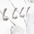 4 Pack Towel Hooks for Bathrooms Wall Mounted, Brushed Nickel Bathroom Hooks for Towels, Robe & Towel Hook for Wall, Modern Bath Towel Hook