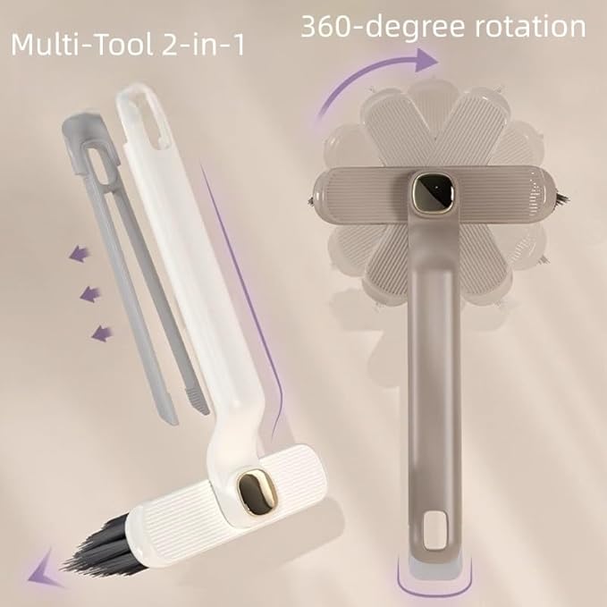 3PCS Cleaning Brush That Rotates Multi Angle Adjustable Handle Stiff Bristles 360 Degree No Dead Corners Household Cleaning Tool for Gap Cleaning Home Kitchen Bathroom Dust Dirt Removal