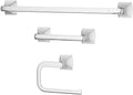 Pfister Bruxie 3-Piece Bathroom Hardware Set with Towel Bar, Towel Ring, and Toilet Paper Holder, Wall-Mounted, Polished Chrome Finish, BTBBIE3C