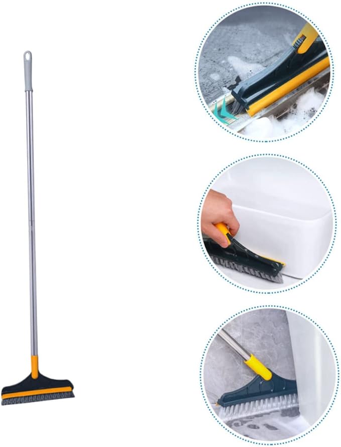 Cabilock -Handled Bathroom Scrub Brush for Deep Cleaning Tiles and Grout Hard Bristle Floor Brush for Hotel and Home Use Ergonomic Design for Easy Maneuvering