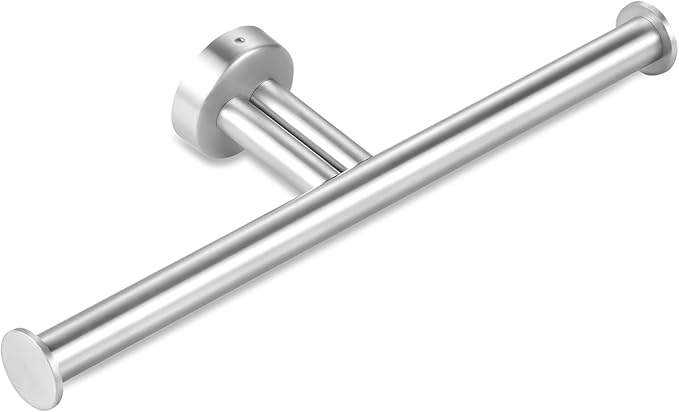 Double Roll Toilet Paper Holder Wall Mounted for Bathroom Brushed Nickel, SUS304 Stainless Steel 2 in 1 Dual Tissue Roll Holder for Holding 2 Toilet Rolls