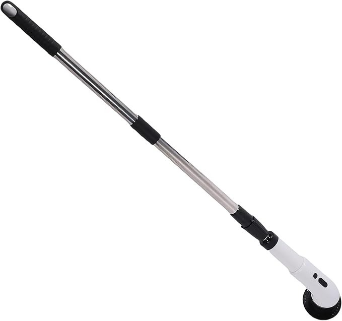 Dioche Electric Cleaning Brush Cordless Scrubber with Adjustable Speed 9 Replaceable Brush Heads Long Handle for Bathroom Kitchen White