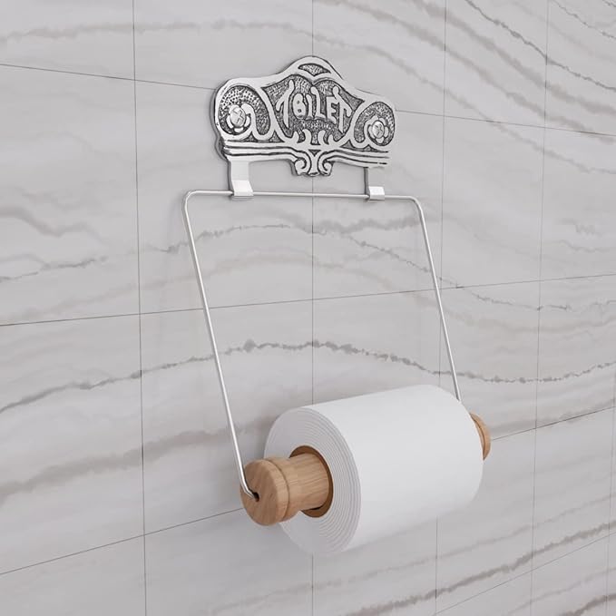 Renovators Supply Toilet Paper Holder - Antique Wall Mount Toilet Paper Holder - Sanitary Paper Holder - Vintage Bathroom Decor - Colonial Tissue Holder - Silver, Victorian, Pack of 1