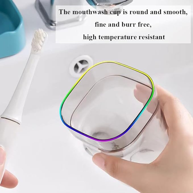 Toothbrush Holder with Cup Cover Contains 3 Slots, Compatible with Electric Toothbrushes and Conventional Toothbrushes, Can Store Toothpaste (Blue)