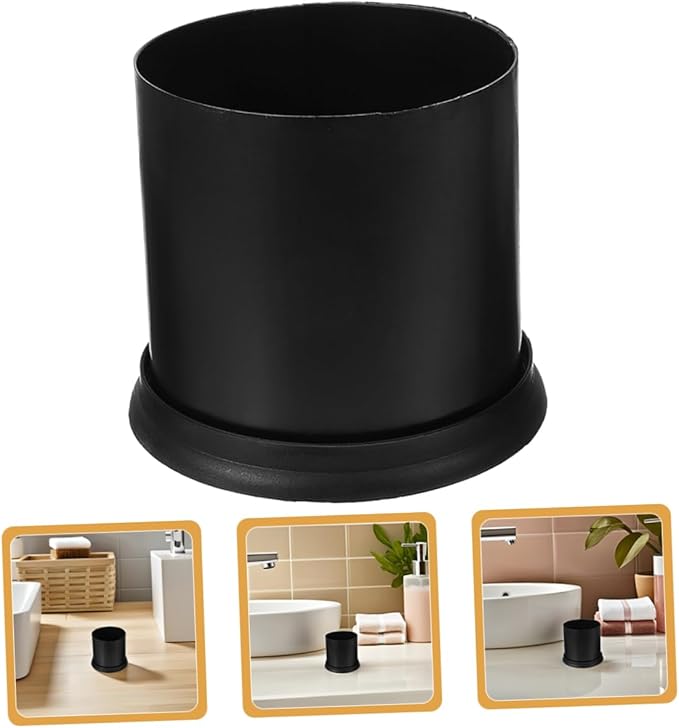 ERINGOGO 2pcs Toilet Brush Holder Black Round Plastic Design with Slip Base Bathroom Cleaning Accessories Easy to Maintain and Contemporary Look