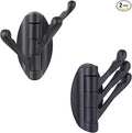 APLusee Swivel Towel Hook 2 PCS Matte Black, Metal 3 Arms Folding Robe Coat Hook, Flexible Storage Clothes Holder for Bathroom Home RV, Wall Mount