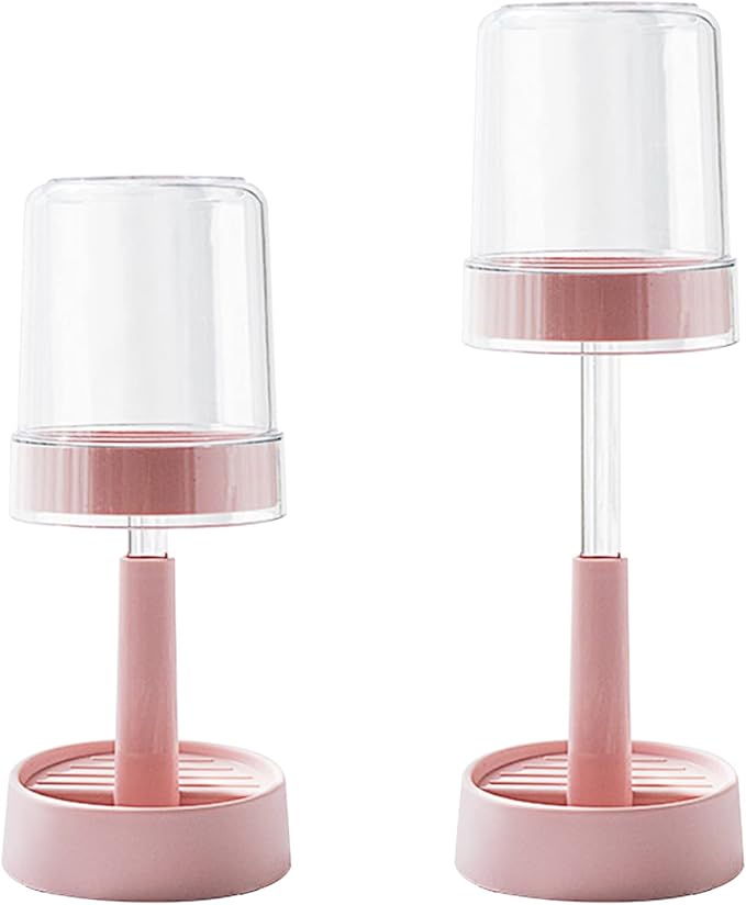 Toothbrush Holder with Tooth Brush Cup/Cover, Toothpaste Holder Stand for Regular and Electric Toothbrushes, Dental Storage Organizer Holders for Bathroom Countertop (Pink)