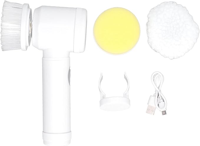 Electric Spin Scrubber, Reable Electric Cordless Cleaning Brush with 4 Brush Heads,Multifunctional Power Electric Shower Scrubber for Kitchen,Leather Sofa
