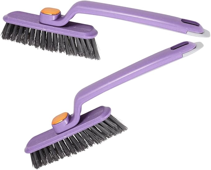 2pcs Rotating Scrub Brush Set Hard Bristle Crevice Cleaning Tool for Bathroom Tiles Kitchen Countertops and Window Tracks, Deep Gap Cleaner for Small Spaces and Corner Random Color