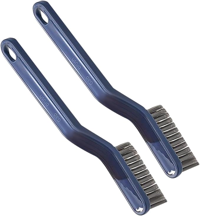 Luxshiny 2pcs Crevice Cleaning Brush with Hard Bristles, Long Handle Floor and Bathroom Scrub Brush for Narrow Gaps and Corners, Household Cleaning Tool for Tile Grout and Wall Corners