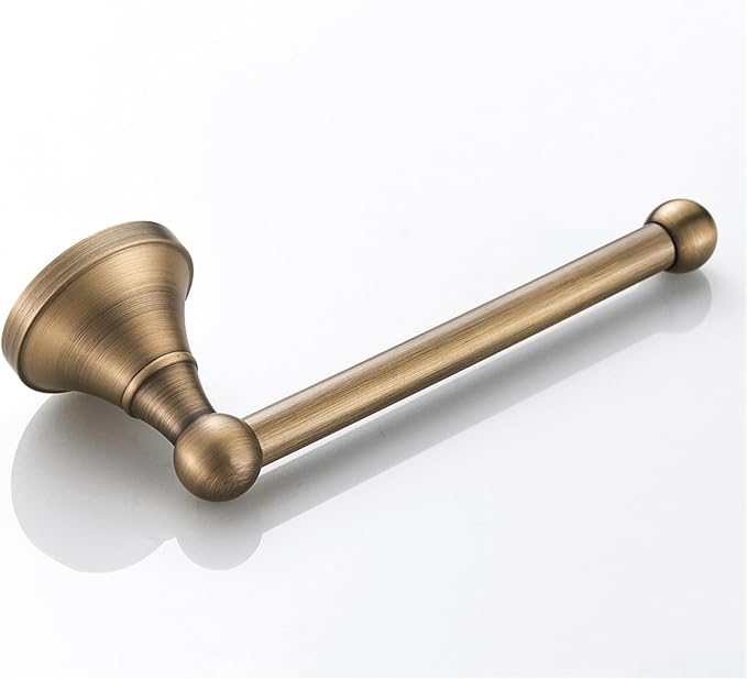 Flybath Toilet Paper Holder Without Cover Antique Brass Bathroom Tissue Roll Bar Wall Mounted, 20 cm / 7.87 inches, Brushed Bronze