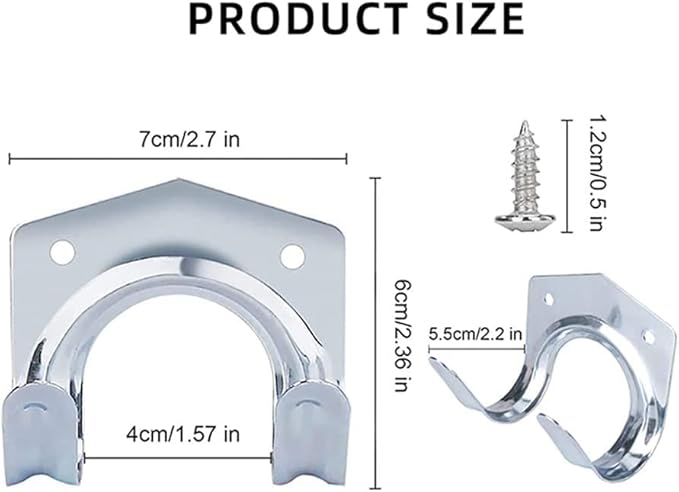 Storage Hanger Hooks,Double Tool Storage Hook 10Pcs Wall Mounted Hanger Hooks with 20Pcs Screws for Garage Shed,Universal Galvanized Metal Utility Hooks for Garden Tools