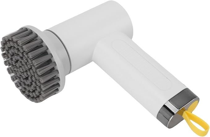 Cordless Electric Rotating Brush 2 Speeds | Effortless Bathroom Kitchen Scrubber with 3 Replaceable Heads for Tiles, Windows, and Floors | White | Fast Charging (White)