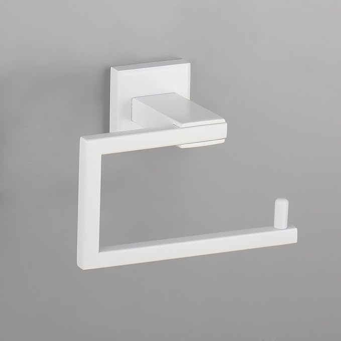 GERZWY Bathroom Toilet Paper Holder Stainless Steel Paper Towel Dispenser Wall Mounted, White