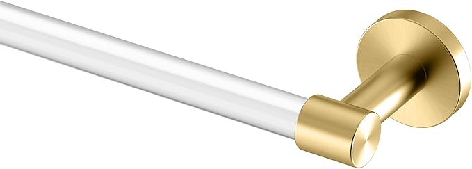 Gatco Clarion 18" L Towel Bar, Crystal-Clear Acrylic Brushed Brass