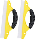 Milisten 2pcs Soft Rubber Window Squeegee for Shower Glass Doors, Yellow Flexible Car Paint Safe Scraper, Bathroom Cleaning Tool for Water and Snow Removal