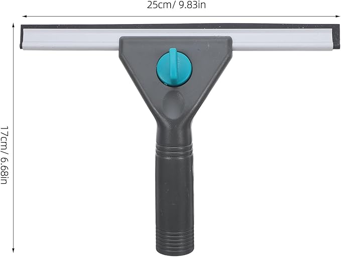 Window Cleaning Squeegee: Handheld Scrubber with Short Handle - 9.8x6.7x1.2Inch Glass Scraper for Bathroom, Shower Doors, Mirrors, Tiles & Car Windshields