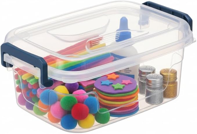 Tribello Small Clear Storage Bins with Lids, 8-Pack Stackable Plastic Storage Containers for Home Organization – Totes for Closet and Underbed Storage, 2.6 Quarts