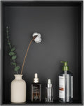 JQK Shower Niche No Tile Need, 18"×14" Matte Black Bathroom Insert Shelf, 304 Stainless Steel Recessed Shower Caddy Organizer Storage, SNL1814-PB