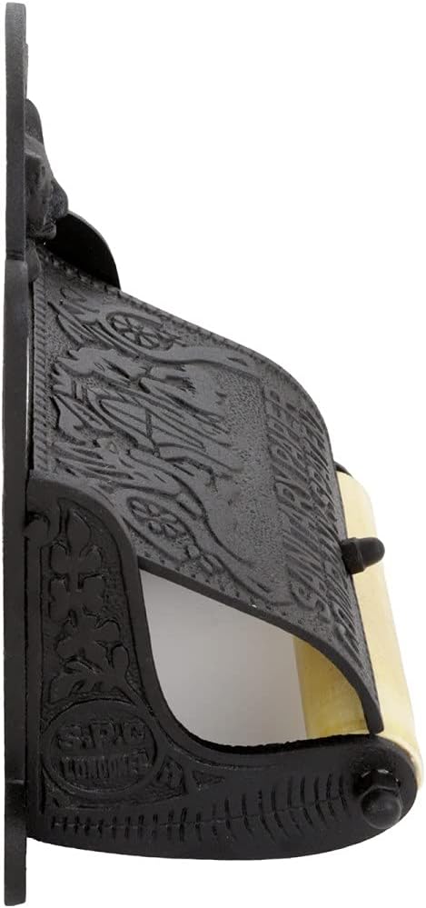 Renovators Supply Manufacturing Black Wall Mount Toilet Tissue Paper Holder 6.9" Wide Antique Ornate Victorian Style Solid Aluminum Rust Resistant Toilet Tissue Roll Holder Storage with Lid